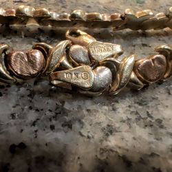 10k  tri tone XO bracelet