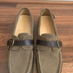 Speedy Top Sider Suede Loafer Tan/Brown W Buckle. Women Sz 8.5M Great Condition 