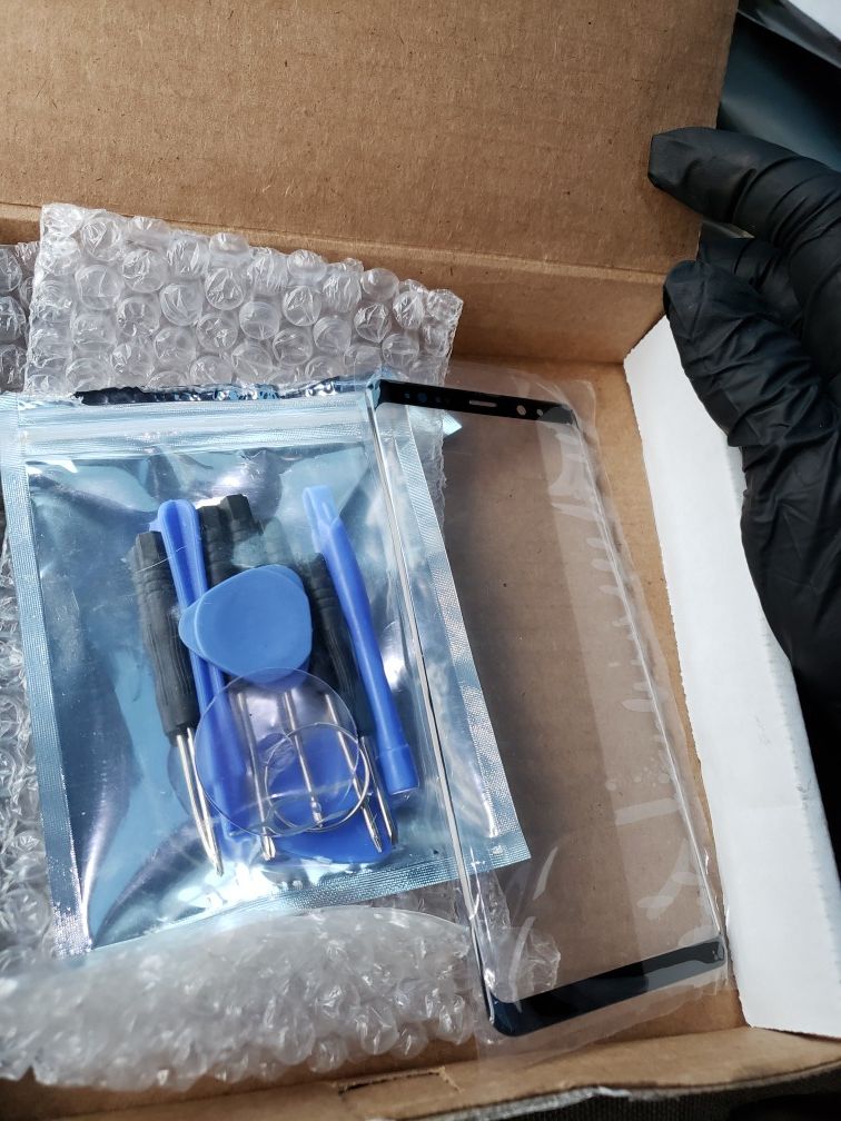 Samsung note 8 glass with repair kit