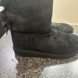 UGG Black Bailey Bow Il Big Kids Boots