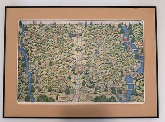 Signed & Numbered Midwest Map Lithograph, Carolyn M. Bartels