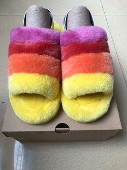 Brand New In Box Multi- Colored (YORP) Fluff Yeah Ugg Slides Sizes 5 to 12