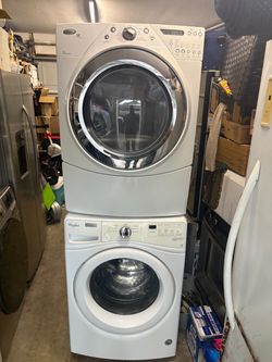 Whirlpool duet stackable washer and gas dryer