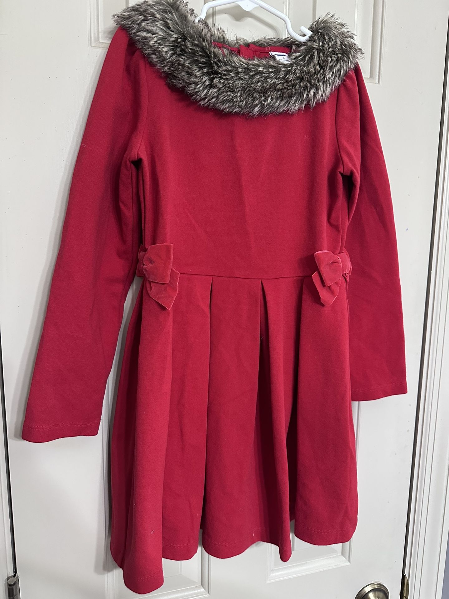 Janie And Jack Red Fur Dress