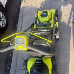 Lawnmower ryobi push 21 inch blade , fast charger come w 6ah battery 