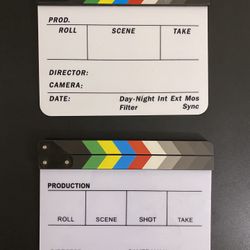 Acrylic Film Movie Clapboard,Hollywood Directors Photography Studio Video TV Clapper Board with Erasable Pen Movie Theater Props Decor,Acrylic Clap Bo