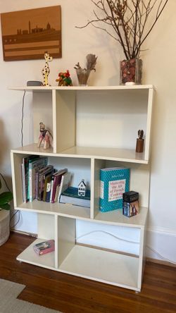 White Modern Asymmetric Bookshelf
