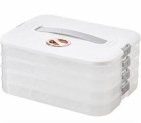 New in box: 4-Layer Food Storage Containers with Lids Dumpling Storage Box,Good Sealing