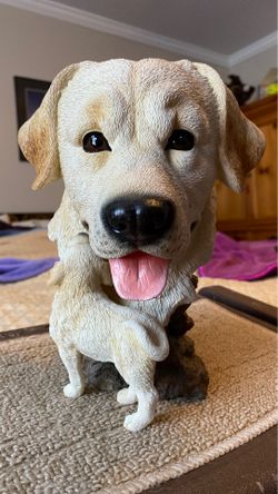 8.5” tall Yellow Labrador head with full body below