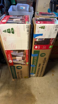 Artificial Christmas Trees in Boxes – Lot of 2