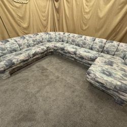 Delivery available curved 4 piece serpentine sectional couch sofa chaise vintage 70's post modern ny