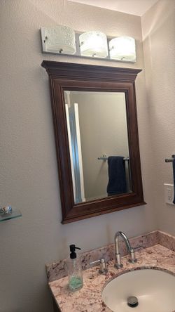 Wooden Beveled Mirror