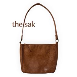 The Sak Tooled Leather Handbag Brown Floral