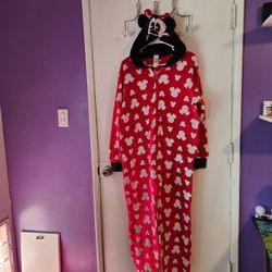 Disney Womens Minnie Mouse Onesie Hooded Pajamas