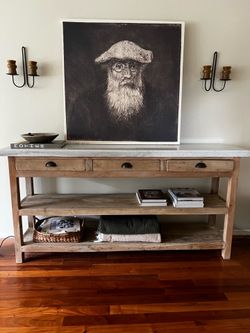 Vintage console with marble top