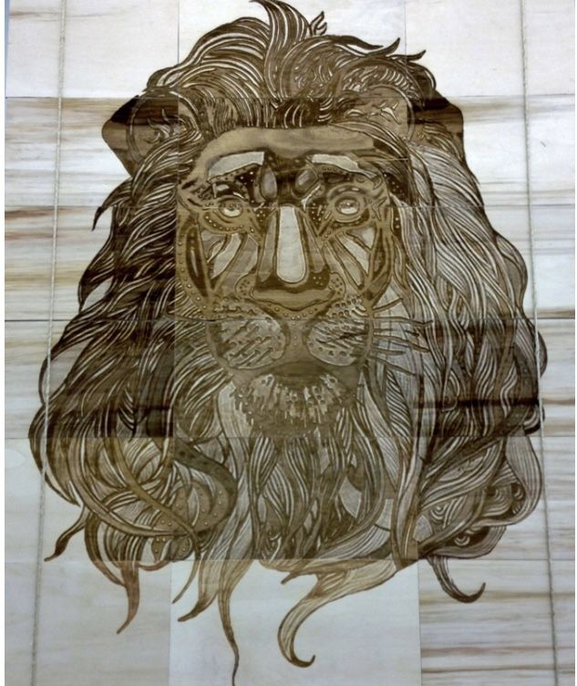Boho Lion’s Head Engraving
