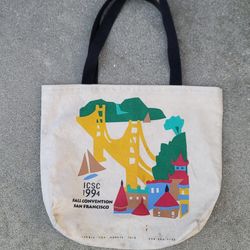 Vtg 1994 ICSC Fall Convention San Francisco Canvas Tote Bag 