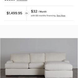 Kevin Charles Alpha White Fabric Right Chaise Sectional