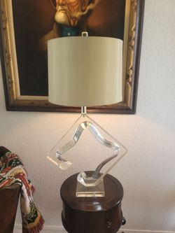 Signed Van Teal Sculptural Lucite Table Lamp, 1970s Hollywood Regency