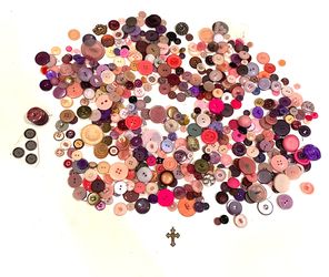 Vintage Pink Tones Buttons .75lb