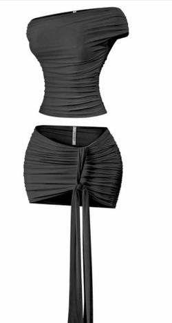 Short sleeve mini skirt set