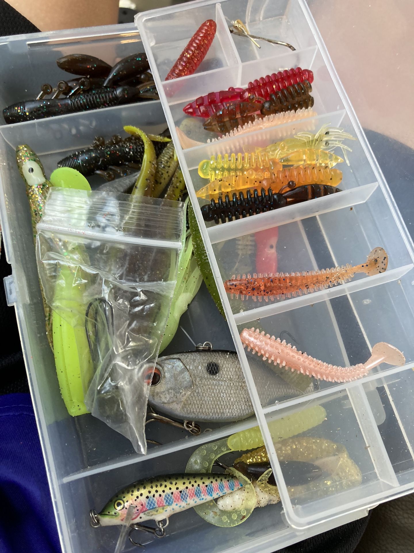 Assorted Bass Lures And Tackle Box