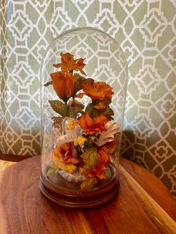 Vintage Glass Floral Cloche