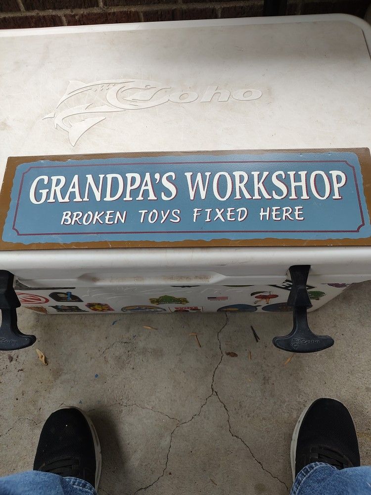 Like New Grandpa's Workshop Metal Sign 19x5 And 1/2 In Local Pickup Cash Only