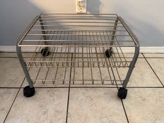 2-Tier Metal Rolling Cart with Casters