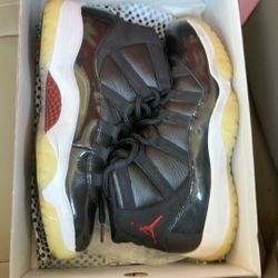 Air Jordan 11 Retro Black Gym Red-White-Anthracite Men Shoes