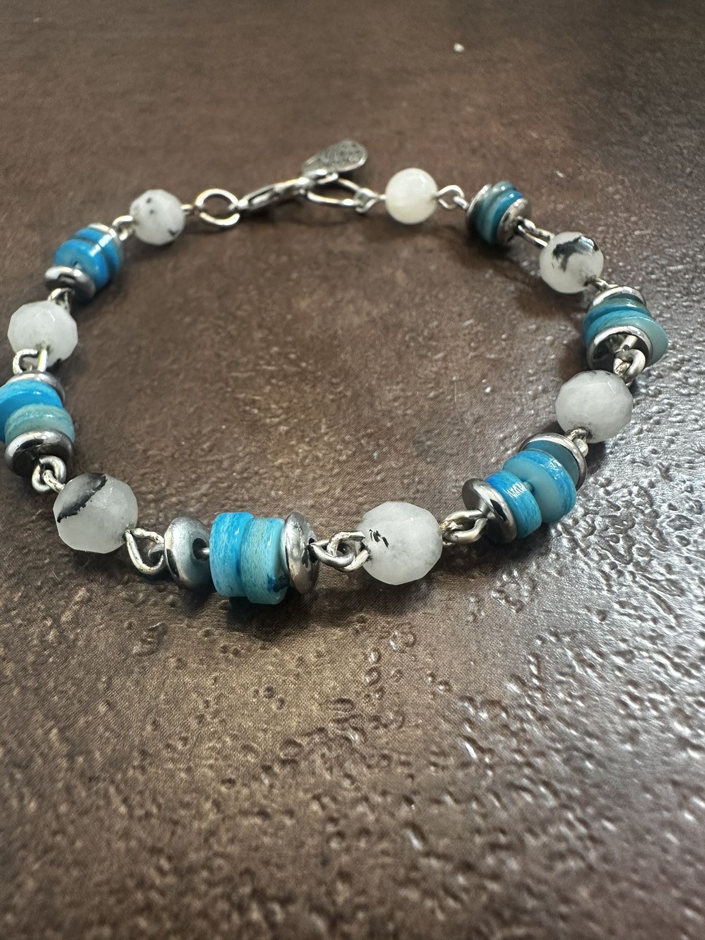 Blue and white Beaded Bracelet