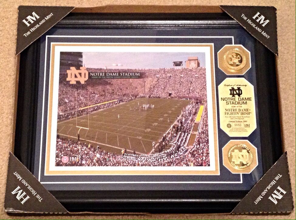 Notre Dame Stadium Photo and Commemorative Coins