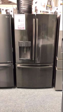 Fridge refrigerator GE profile black stainless steel counter depth French door original price $3429 our price $1999