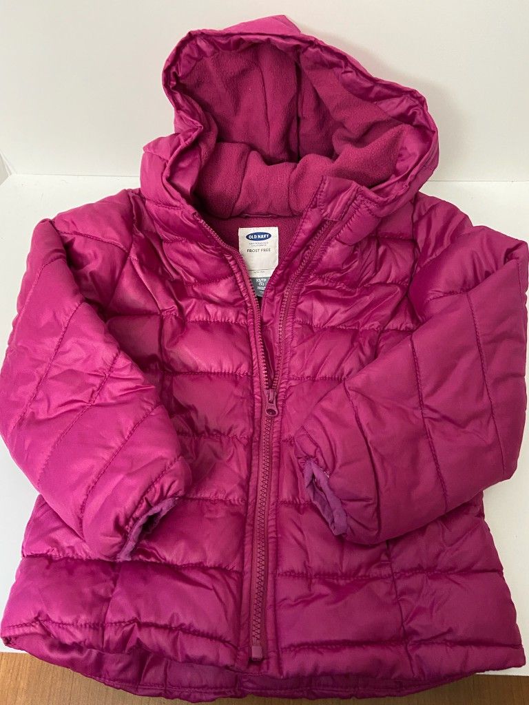 Old Navy Womens Size XS (5) Pink Hooded Puffer Jacket