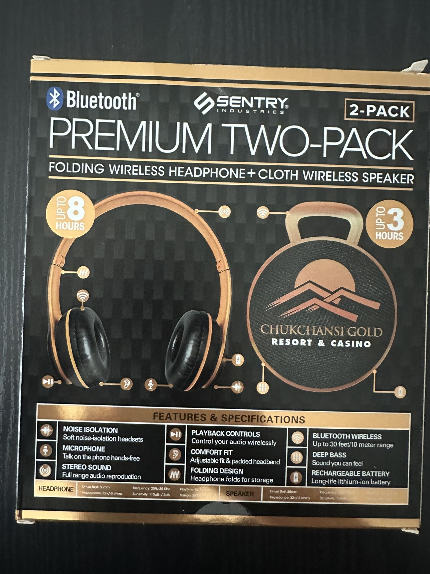 Wireless Headphones + Bluetooth Speaker Set - NEW