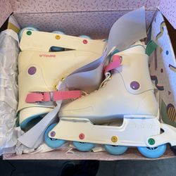 NEW White Impala inline skates + impala protective set