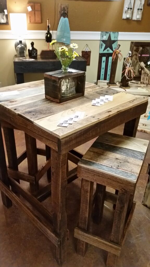 Rustic bar height table