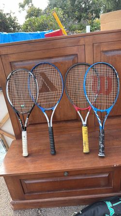 Lot of 4 Used Tennis Rackets Prince Wilson