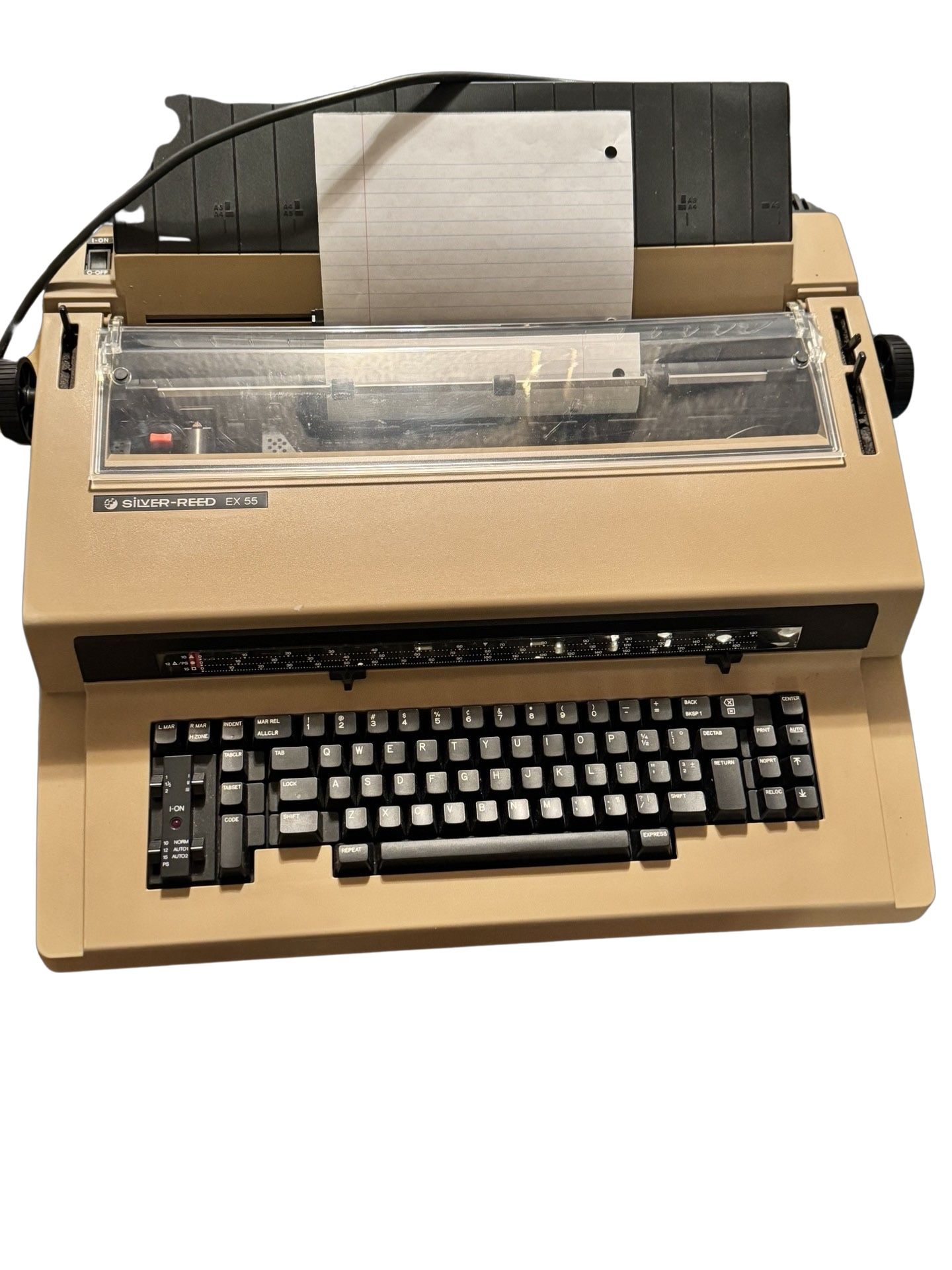 Vintage Silver Reed EX 55 typewriter Cream Beautiful. Cable Broke Repair/Parts