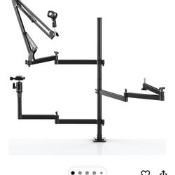 Live Broadcast Boom Arm, ULANZI Flexible Desk Mount Camera Arm Clamp Webcam Stand