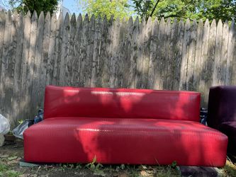 Red Leather Look(Faux) Couch
