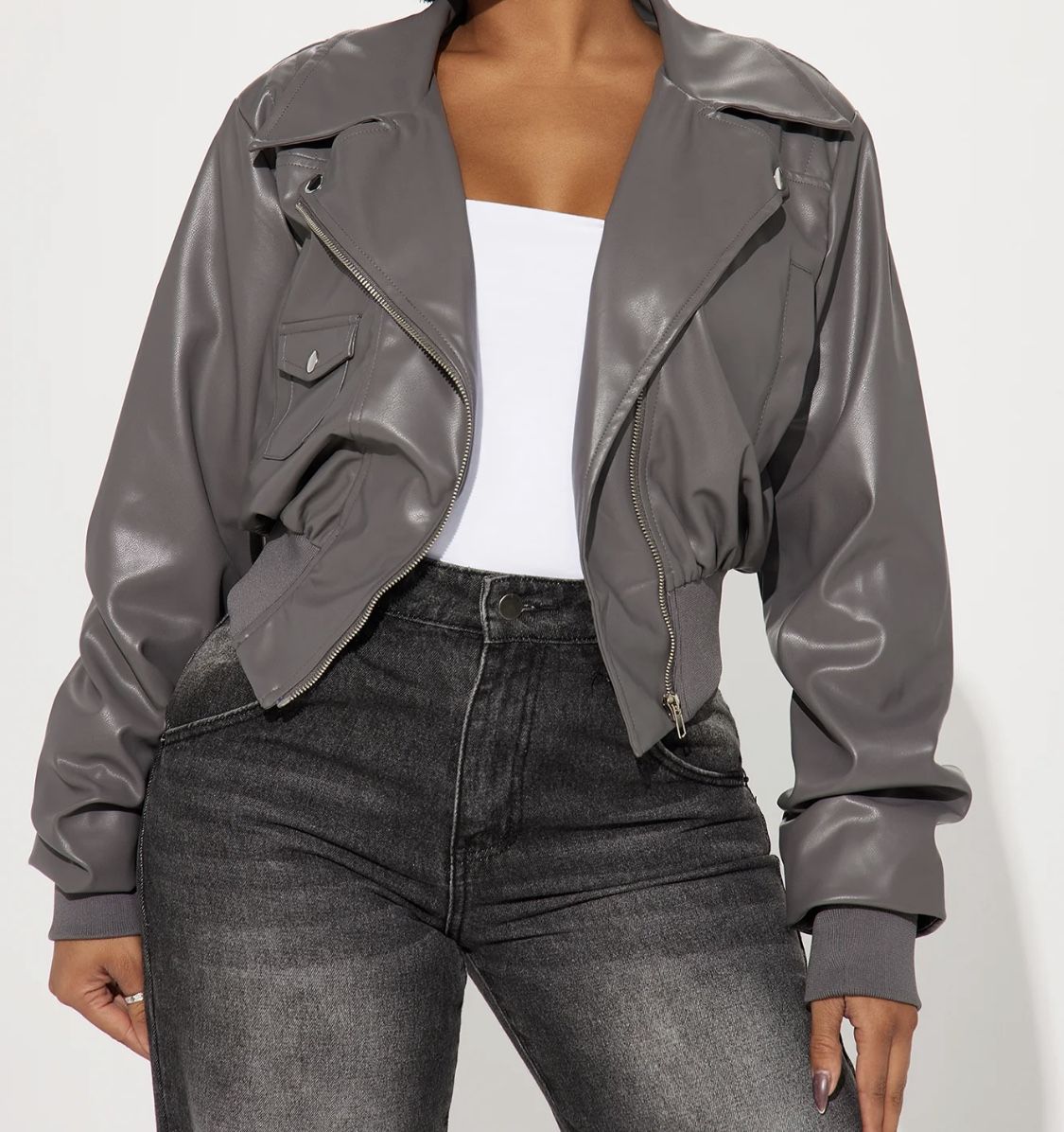 Gray Bomber Jacket 