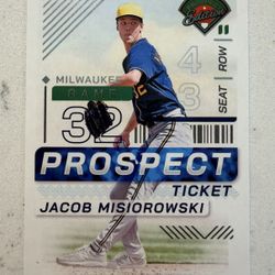 2024 Panini Prospect Edition #156 Jacob Misiorowski RC Prospect Ticket Brewers 
