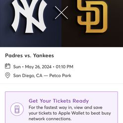 Yankee V.Padres  ONE TICKET 65