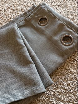 Blackout dark grey curtains 96” long