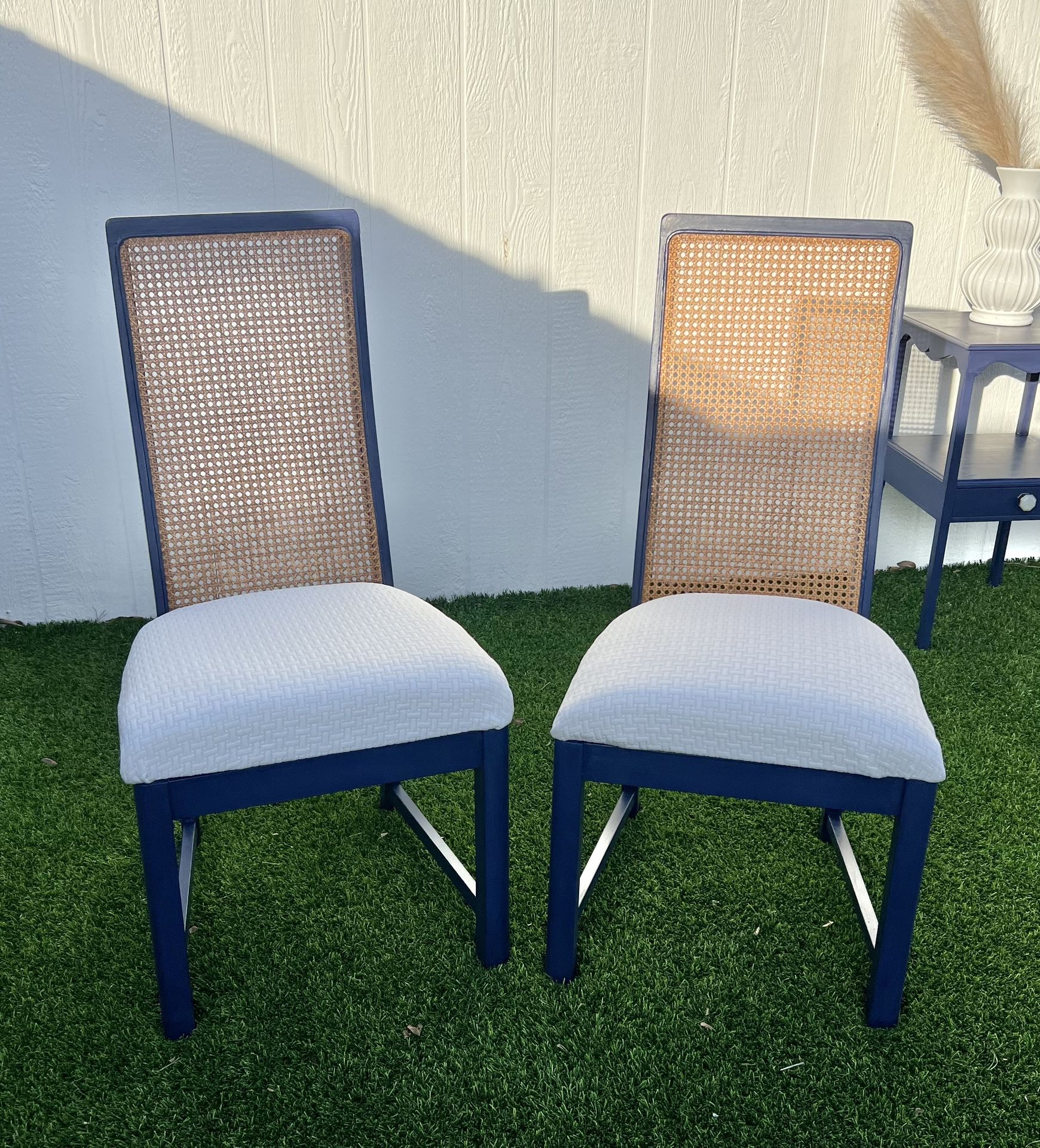 Pair Blue Dining Chairs
