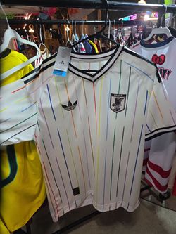 Adidas Japan JFA Soccer Jersey Rainbow Pinstripe