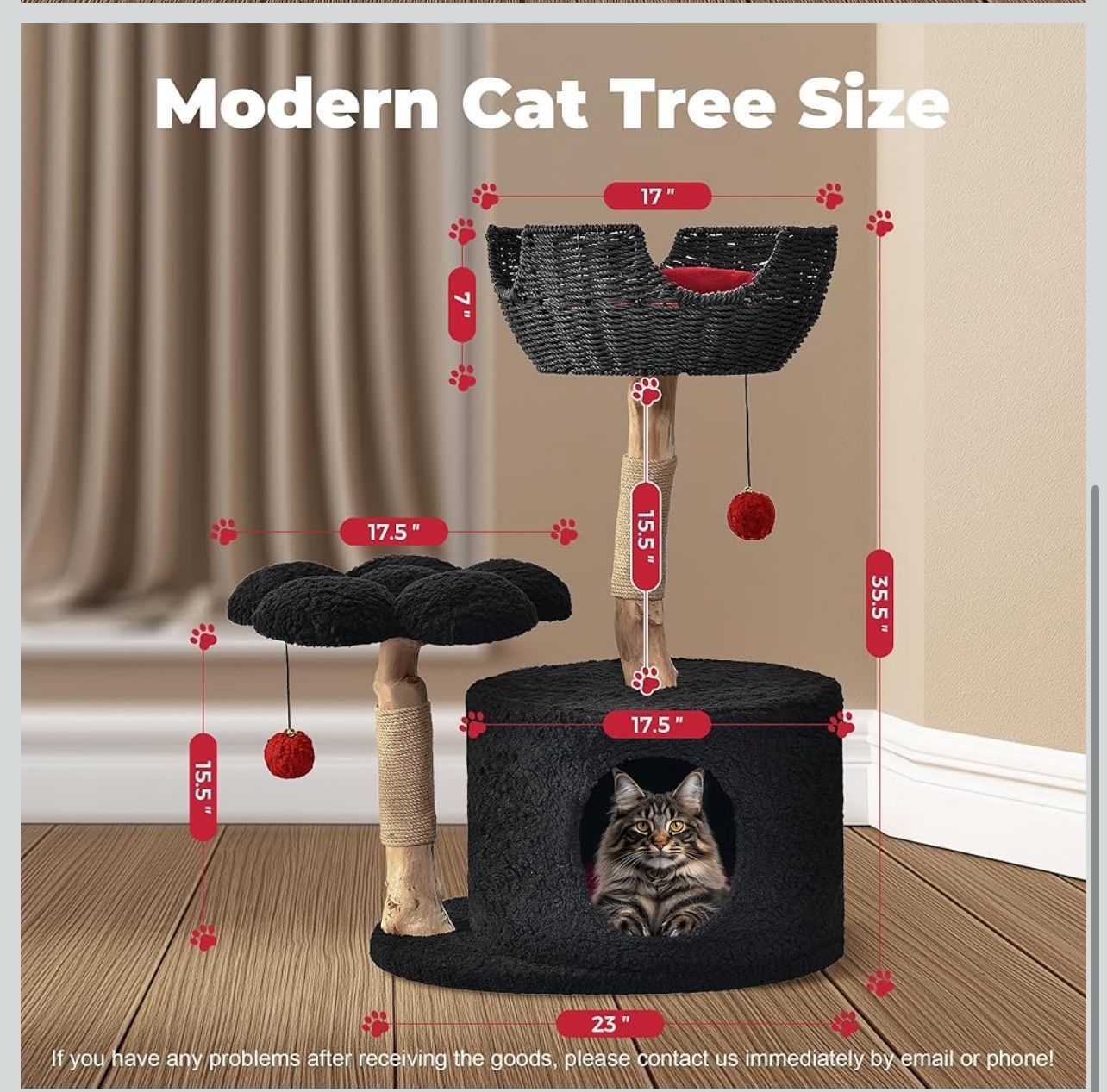 Easyego Cat Tree Black And Red
