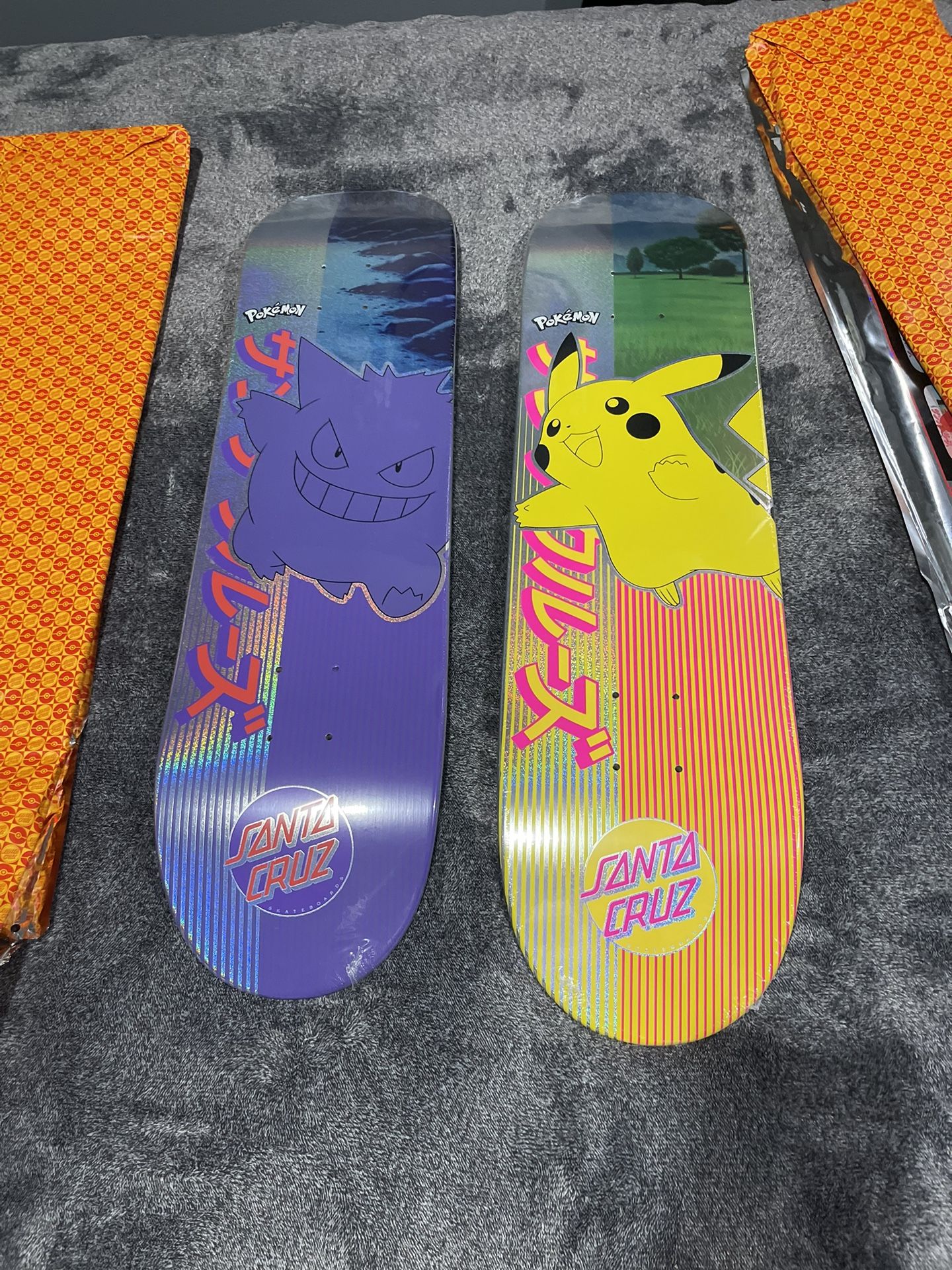 Brand New Rare Limited Edition Pokemon Skateboard Deck Gengar And PIKACHU