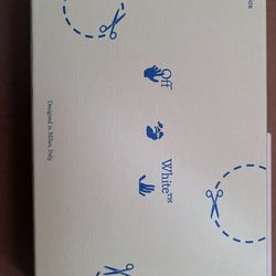 Off White Striped Wallet With Zipper